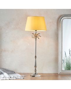 Leaf And Evie Yellow Shade Table Lamp In Polished Nickel