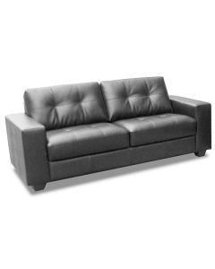 Lena Bonded Leather And PVC 3 Seater Sofa In Black