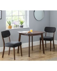Lennox Wooden Dining Table In Walnut With 2 Farringdon Chairs