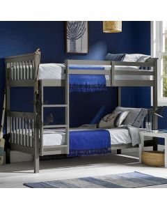 Leo Wooden Single Bunk Bed In Grey