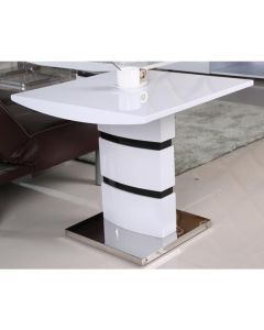 Leona Lamp Table In White And Black High Gloss