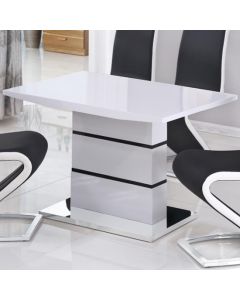 Leona Small Wooden Dining Table In White And Black High Gloss