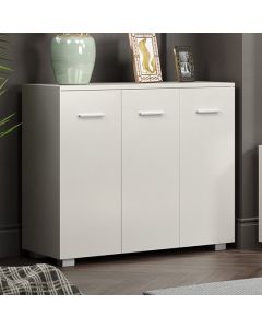 Lido Wooden 3 Doors Sideboard In White High Gloss