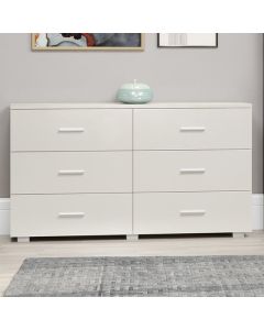 Lido Wooden Chest Of 6 Drawers In White High Gloss