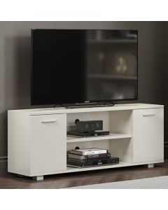 Lido Wooden Widescreen 2 Doors TV Stand In White High Gloss