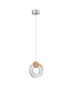 Linton 1 Spherical Shaped Glass Decorative Ceiling Pendant Light In Gold
