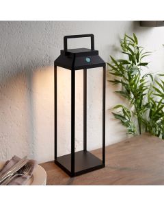 Linterna Tall Table Lamp In Textured Black With White Pc Diffuser