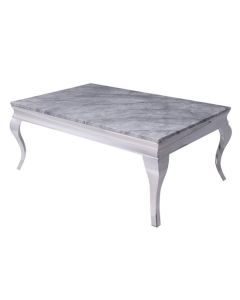 Liyana Rectangular Marble Coffee Table In Grey