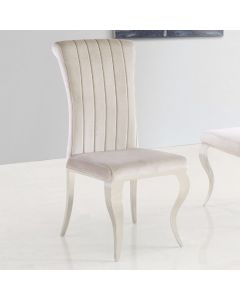 Liyana Soft Velvet Upholstered Dining Chair In Cream