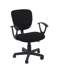 Loft Black Fabric Study Chair With Black Base