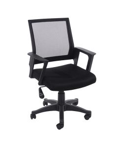 Loft Black Mesh Back Home Office Chair With Black Fabric Seat