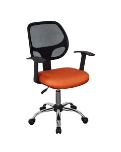 Loft Black Mesh Back Home Office Chair With Orange Fabric Seat