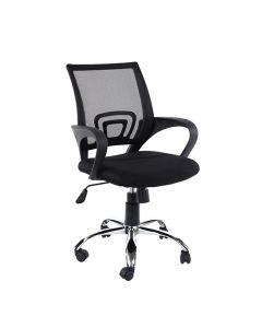 Loft Black Mesh Back Study Chair With Black Fabric Seat
