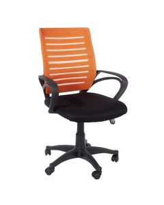 Loft Orange Mesh Back Study Chair With Arms With Black Fabric Seat