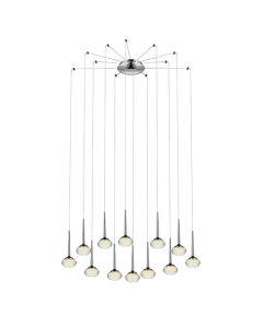 Lola 12 Rigid Glass Dome Decorative Ceiling Pendant Light In Chrome