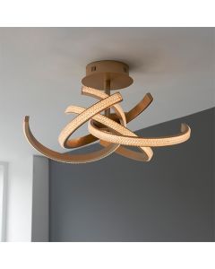 Lorenzo 4 Lights Semi Flush Ceiling Light In Satin Gold