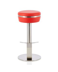 Lotti Faux Leather Fixed Bar Height Bar Stool In Red