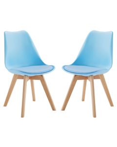 Louvre Baby Blue Dining Chairs In Pair