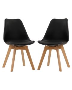 Louvre Black Dining Chairs In Pair