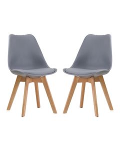 Louvre Grey Dining Chairs In Pair