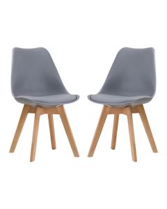 Louvre Grey Dining Chairs In Pair