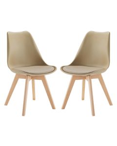 Louvre Putty Dining Chairs In Pair