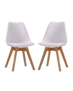 Louvre White Dining Chairs In Pair