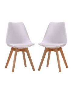 Louvre White Dining Chairs In Pair
