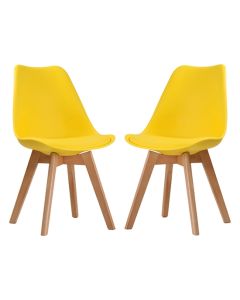 Louvre Yellow Dining Chairs In Pair
