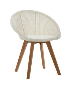 Lovina Plastic Rattan Chair In White