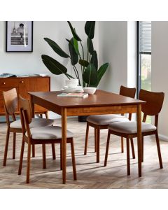 Lowry Extending Wooden Dining Table With 4 Chairs In Cherry