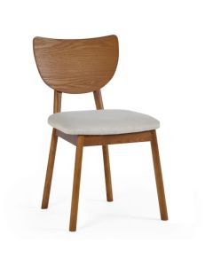Lowry Wooden Dining Chair In Cherry With Padded Seat