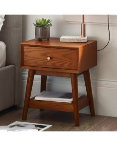 Lowry Wooden Side Table With 1 Drawer In Cherry