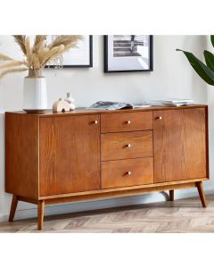 Lowry Wooden Sideboard Large With 2 Doors 3 Drawers In Cherry
