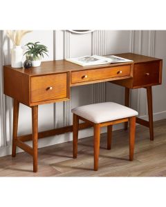 Lowry Wooden Dressing Table With Stool In Cherry