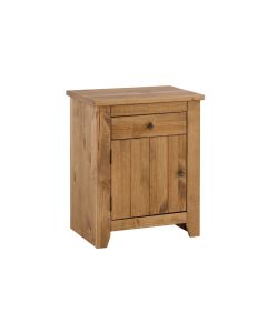 Havana Wooden 1 Drawer Bedside Cabinet In Pine