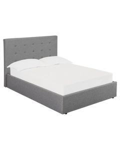 Lucca Linen Upholstered Double Bed In Grey