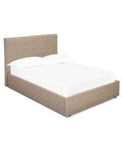 Lucca Linen Upholstered King Size Bed In Beige