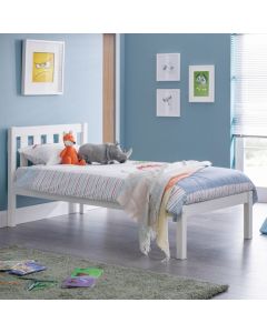 Luna Wooden Single Bed In Surf White