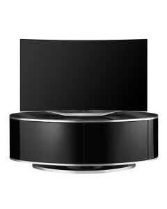 Luna Wooden TV Stand In Black High Gloss With Push Release Doors