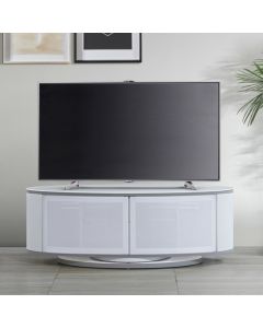 Luna Wooden TV Stand In White High Gloss With Push Release Doors