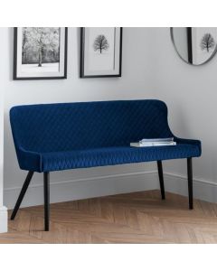 Luxe Velvet Upholstered High Back Hallway Seating Bench In Blue