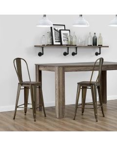 Luxor Bronze Metal Counter Bar Stools In Pair