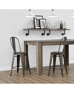 Luxor Copper Metal Counter Bar Stools In Pair