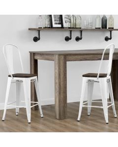 Luxor White Metal Counter Bar Stools In Pair