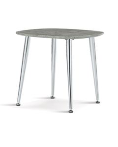 Lynx Lamp Table In Stone Effect With Chrome Legs