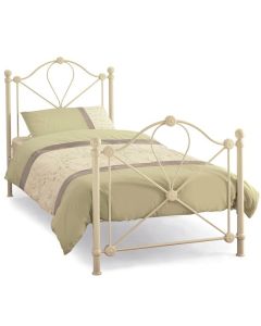 Lyon Metal Single Bed In Ivory Gloss