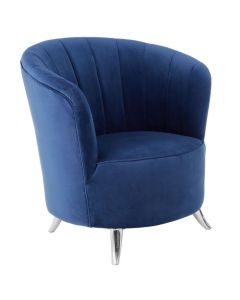 Maci Velvet Upholstered Tub Chair In Blue