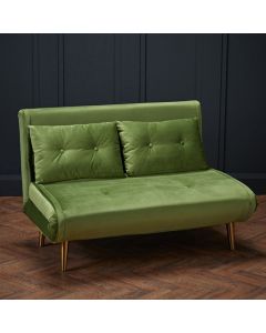Madison Plush Velvet Upholstered Sofa Bed In Green