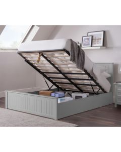 Maine Wooden Ottoman Storage Double Bed In Dove Grey